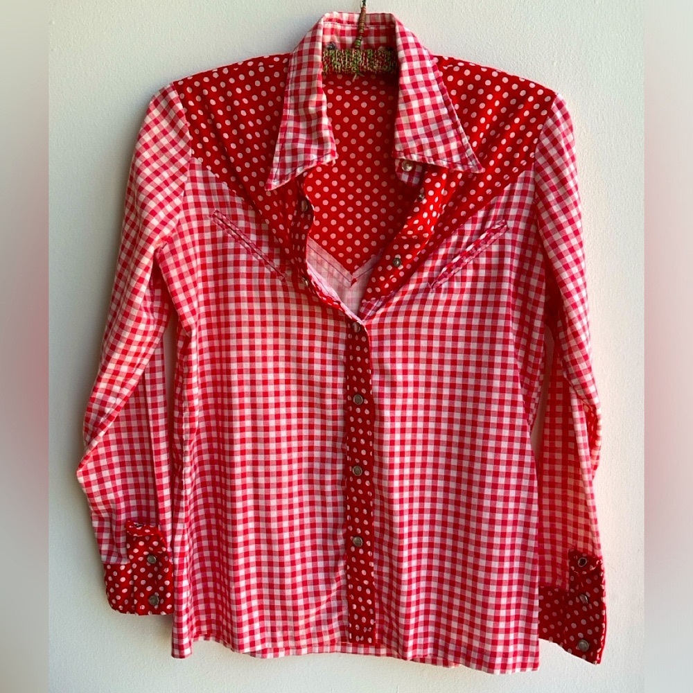 San Francisco Shirt Works Rare Vintage Western plaid snap up shirt